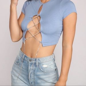 NWOT Windsor Wrapped In Luxe Rhinestone Crop Top 💎💎